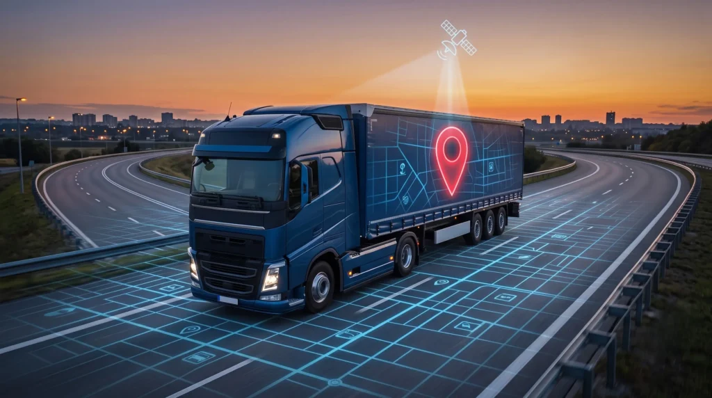 Flota de camiones en ruta protegida por nuestra empresa de custodia satelital de camiones mediante el sistema Track-Patrol con monitoreo GPS.